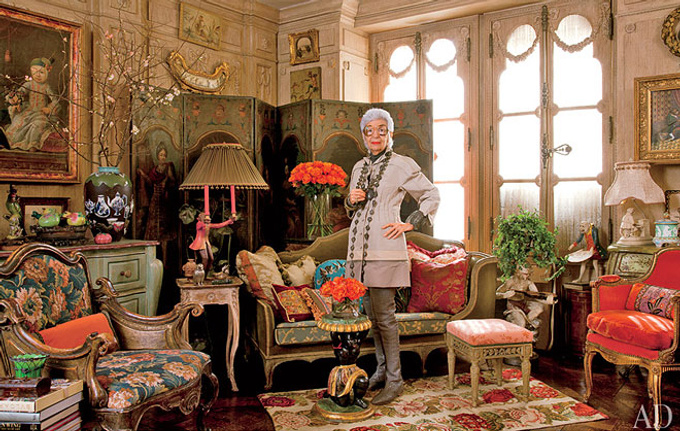 Нью-Йорк, квартира модного дизайнера Айрис Апфель (Iris Apfel), экстравагантной американки с русскими корнями.
