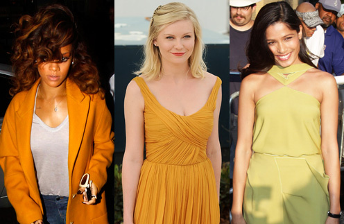 Рианне (Rihanna),Кирстен Данст (Kirsten Dunst) и Фрида Пинто (Freida Pinto) уже оценили прелесть горчичного цвета Рианне (Rihanna),Кирстен Данст (Kirsten Dunst) и Фрида Пинто (Freida Pinto) уже оценили прелесть горчичного цвета