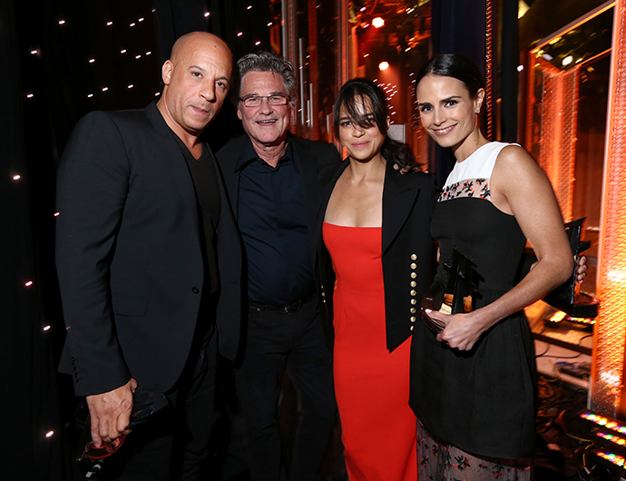 Вин Дизель, Курт Рассел, Мишель Родригес и Джордана Брюстер