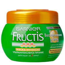 Маска-интенсив Garnier Fructis с маслом оливы, авокадо и карите. Обеспечивает питание и восстановление волос. Действует за 5 минут. Маска-интенсив Garnier Fructis с маслом оливы, авокадо и карите. Обеспечивает питание и восстановление волос. Действует за 5 минут.