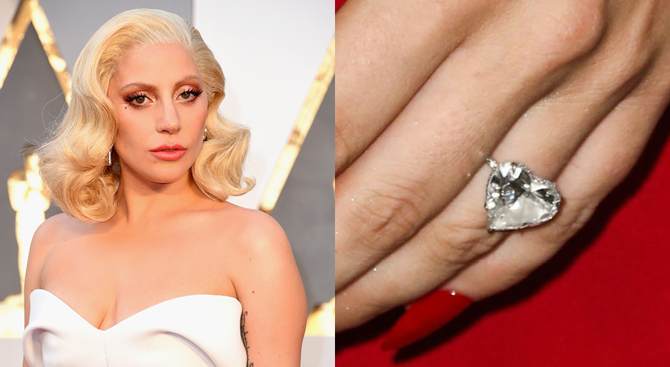 Помолвочное кольцо Леди Гага с бриллиантом в 8 карат, примерная стоимость 500 тысяч долларов 