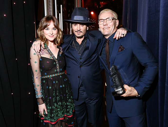 Дакота Джонсон, Джонни Депп и Джоэл Эдгертон