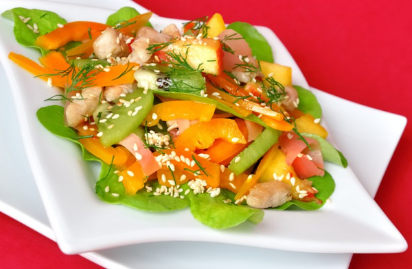 Салат из куриной грудки с киви Салат из куриной грудки с киви