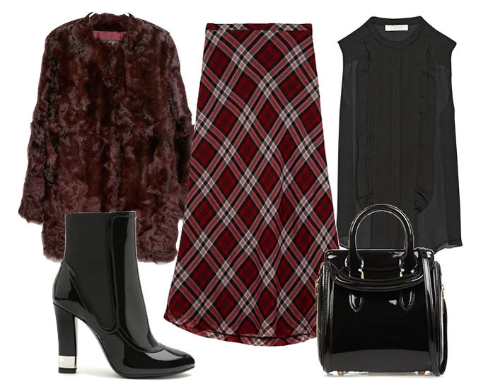 Выбор ELLE: блуза Chloe, шуба Mango, сапоги Casadei, сумка Alexander McQueen Выбор ELLE: блуза Chloe, шуба Mango, сапоги Casadei, сумка Alexander McQueen