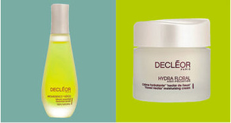 СРЕДСТВА АРОМАКОСМЕТИКИ: сыворотка на основе эфирных масел Aromessence Neroli; увлажняющий крем Flower Nectar Hydra Floral, все DECLEOR.