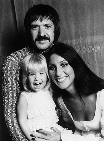 Сонни Боно и Шер с дочерью Честити