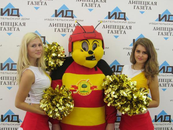 шмель Жека символ липецкого хоккея шмель Жека