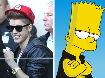 Джастин Бибер (Justin Bieber) и Барт Симпсон Джастин Бибер (Justin Bieber) и Барт Симпсон