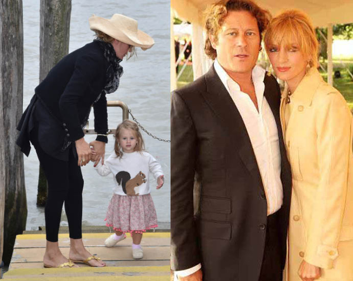 Ума Турман с дочерью Луной; Ума Турман и Арпад Бюссон