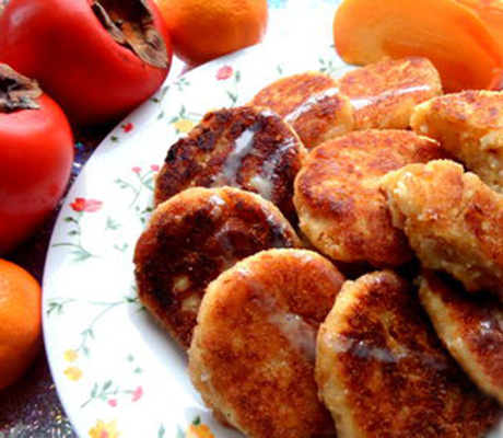 Сырники с хурмой Сырники с хурмой