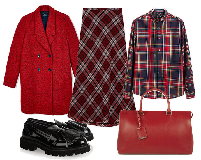 Выбор ELLE: рубашка H&M, пальто Reserved, броги MSGM, сумка Jil Sander