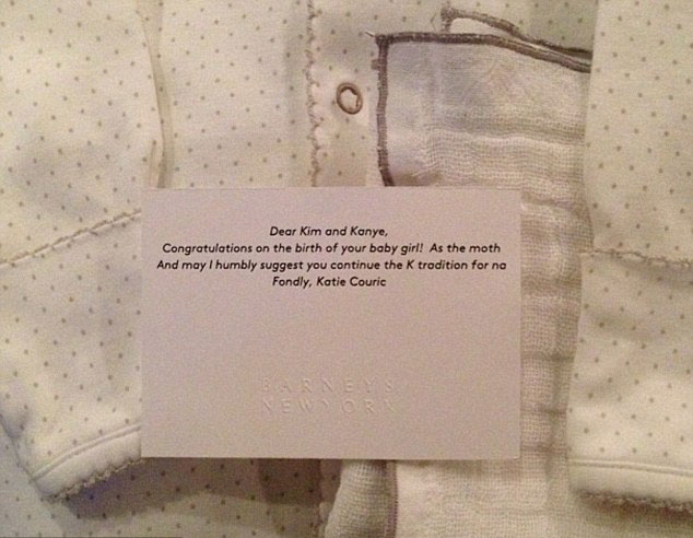 Подарок и записка для Ким Кардашьян