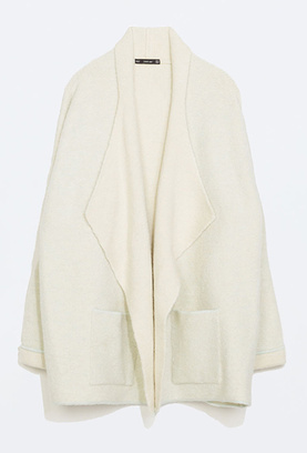 Пальто объемное с широкими лацканами, zara