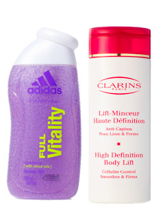 Гель для душа Full Vitality, Adidas; Vоделирующее средство Lift-Minceur, Clarins