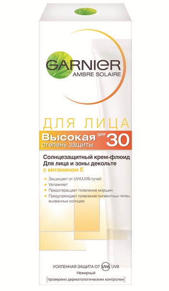 Garnier, Ambre Solaire Крем солнцезащитный для лица SPF30 Garnier, Ambre Solaire Крем солнцезащитный для лица SPF30