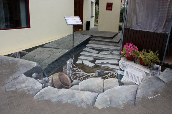 3D-графика в волгоградском кафе граффити, художники, стрит-арт, волгоград, уличное искусство, рисование