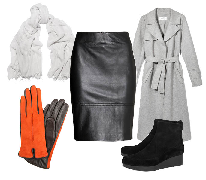 Выбор ELLE: пальто Reserved, ботинки Robert Clergerie, шарф Étoile Isabel Marant, перчатки Sermoneta
