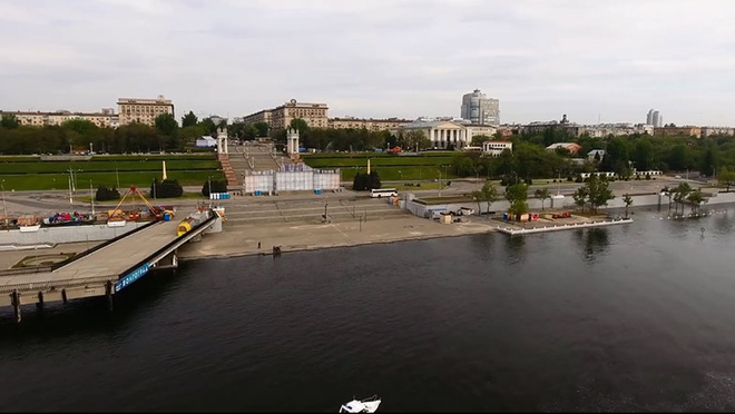 Волгоградское «шоссе в никуда» сняли на видео Волгоград, Волга, разлив, река