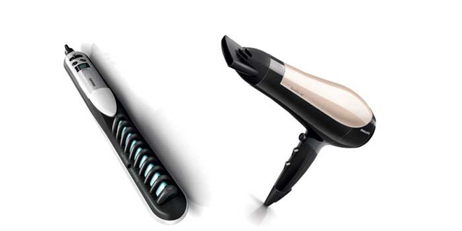 1. Стайлер NaturalStraight HP8297, Philips. Инновационная щетка и пластины с керамическим покрытием разглаживают волосы, одновременно придавая им объем и естественный блеск. Стайлер также обладает функцией регулировки натяжения волос, которая позволяет разглаживать их без спутывания. 2. Фен Philips SalonDry AC Pro HP8195. Фен оснащен мощным профессиональным электромотором переменного тока и керамическими элементами, которые позволяют регулировать температуру воздуха. Благодаря функции ColdShot для быстрого охлаждения волос после сушки можно сразу приступать к укладке. 1. Стайлер NaturalStraight HP8297, Philips. Инновационная щетка и пластины с керамическим покрытием разглаживают волосы, одновременно придавая им объем и естественный блеск. Стайлер также обладает функцией регулировки натяжения волос, которая позволяет разглаживать их без спутывания. 2. Фен Philips SalonDry AC Pro HP8195. Фен оснащен мощным профессиональным электромотором переменного тока и керамическими элементами, которые позволяют регулировать температуру воздуха. Благодаря функции ColdShot для быстрого охлаждения волос после сушки можно сразу приступать к укладке.