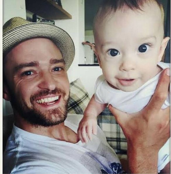 Джастин Тимберлейк с сыном Сайласом