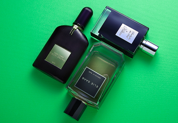 Tom Ford Парфюмированная вода Velvet Orchid; Kilian Парфюмированная вода Smoke for the Soul; Elie Saab Парфюмированная эссенция La Collection des Essences Essence № 1: Rose