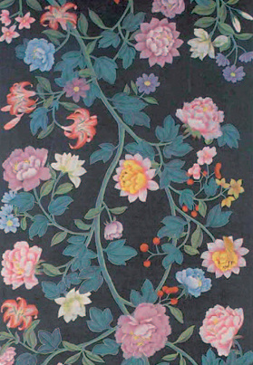 Ткань Black Floral, de Gournay, салон De Luxe, салон «Артвилль». Ткань Black Floral, de Gournay, салон De Luxe, салон «Артвилль».