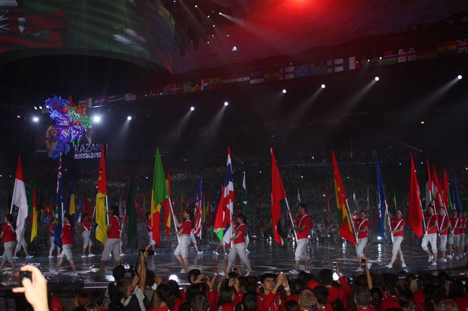 Церемония закрытия Чемпионата мира по водным видам спорта в Казани