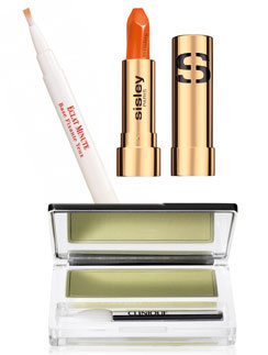 база для век Eclat Minute, Clarins; Помада Sisley; Тени для век, Clinique Clarins, Sisley, Clinique