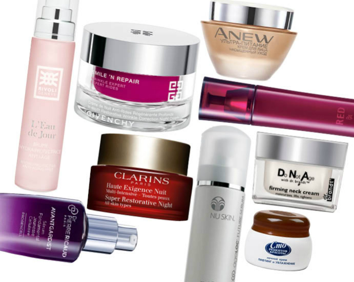 Антивозрастные средства ухода Rivolo Geneve, Dr. Pierre Ricaud, Clarins, Givenchy, Avon, Pola, Dr. brandt, "100 рецептов красоты", NuSkin