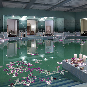 Отель Umaid Bhawan Palace (Индия). Язык не поворачивается назвать это здание отелем - скорее, дворец с 347 роскошными номерами. Не трудно догадаться, что в местном бассейне сложно заниматься спортом, так как все в нем настроено на романтическую волну: мягкий свет от свечей и лепестки роз, которые в большом количестве плавают на поверхности. Отель Umaid Bhawan Palace (Индия). Язык не поворачивается назвать это здание отелем - скорее, дворец с 347 роскошными номерами. Не трудно догадаться, что в местном бассейне сложно заниматься спортом, так как все в нем настроено на романтическую волну: мягкий свет от свечей и лепестки роз, которые в большом количестве плавают на поверхности.