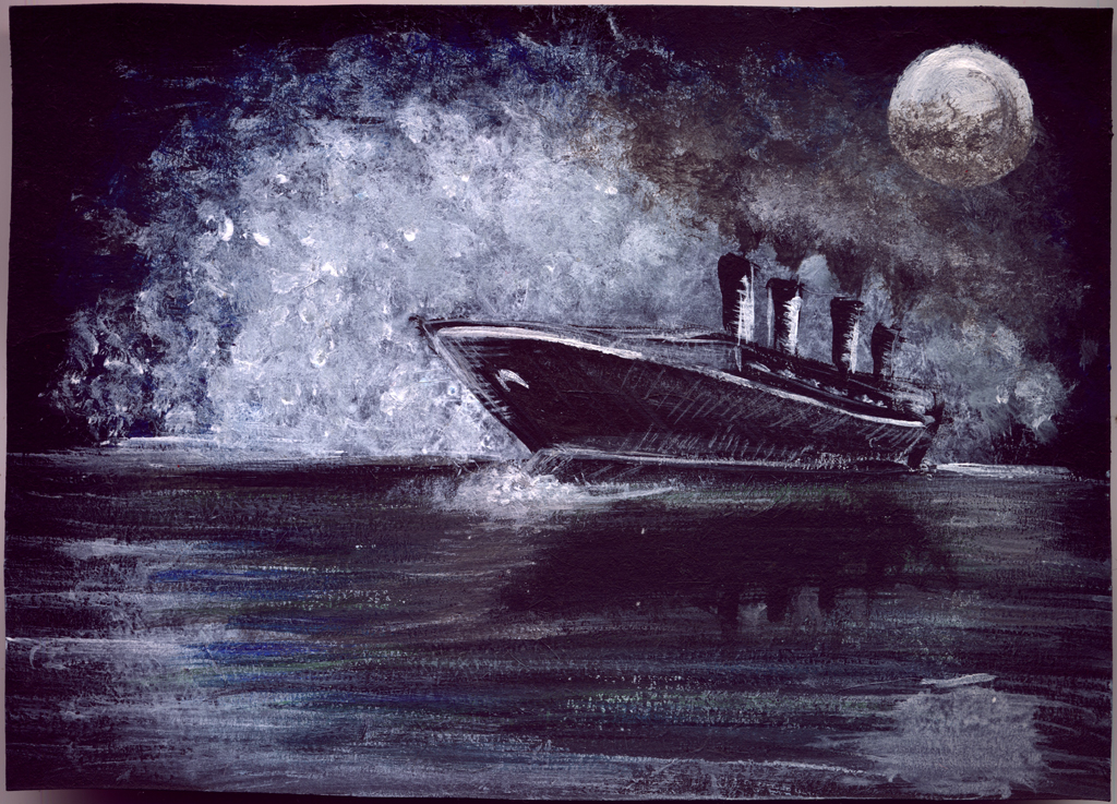 Ночь, картон, акрил Ночь, картон, акрил