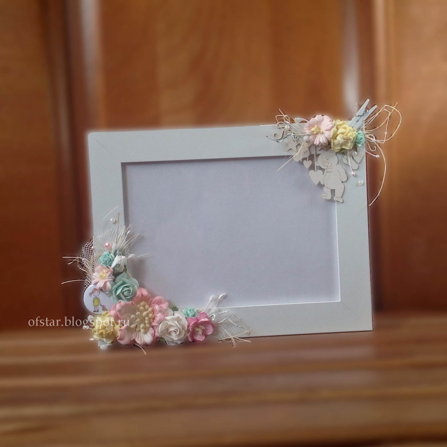 Детская фоторамка с мишкой Детская фоторамка с мишкой