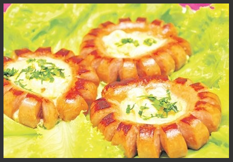 Яйцо в сосиске Яйцо в сосиске