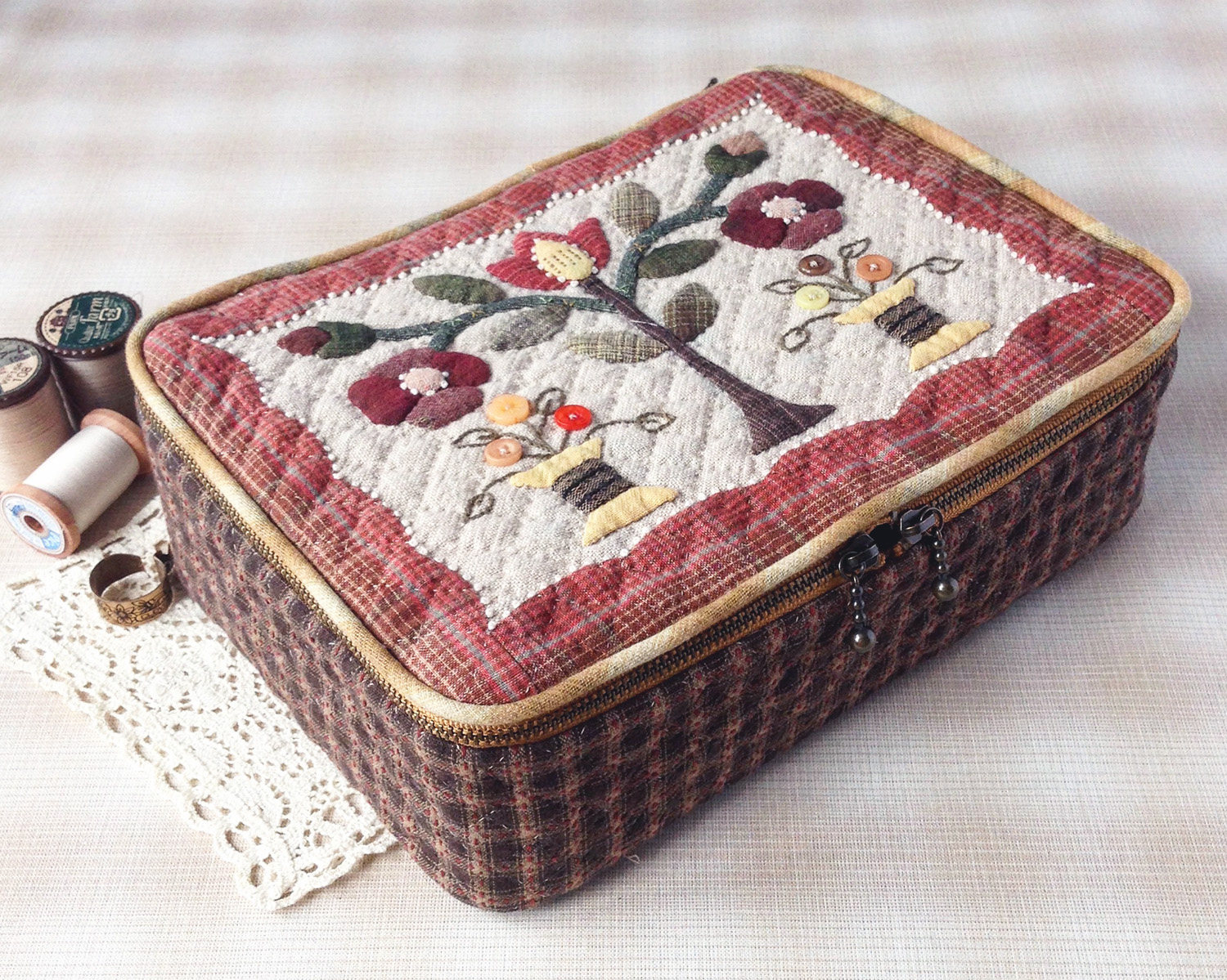 Курс по японскому пэчворку Шкатулка для рукоделия Курс по японскому пэчворку Шкатулка для рукоделия