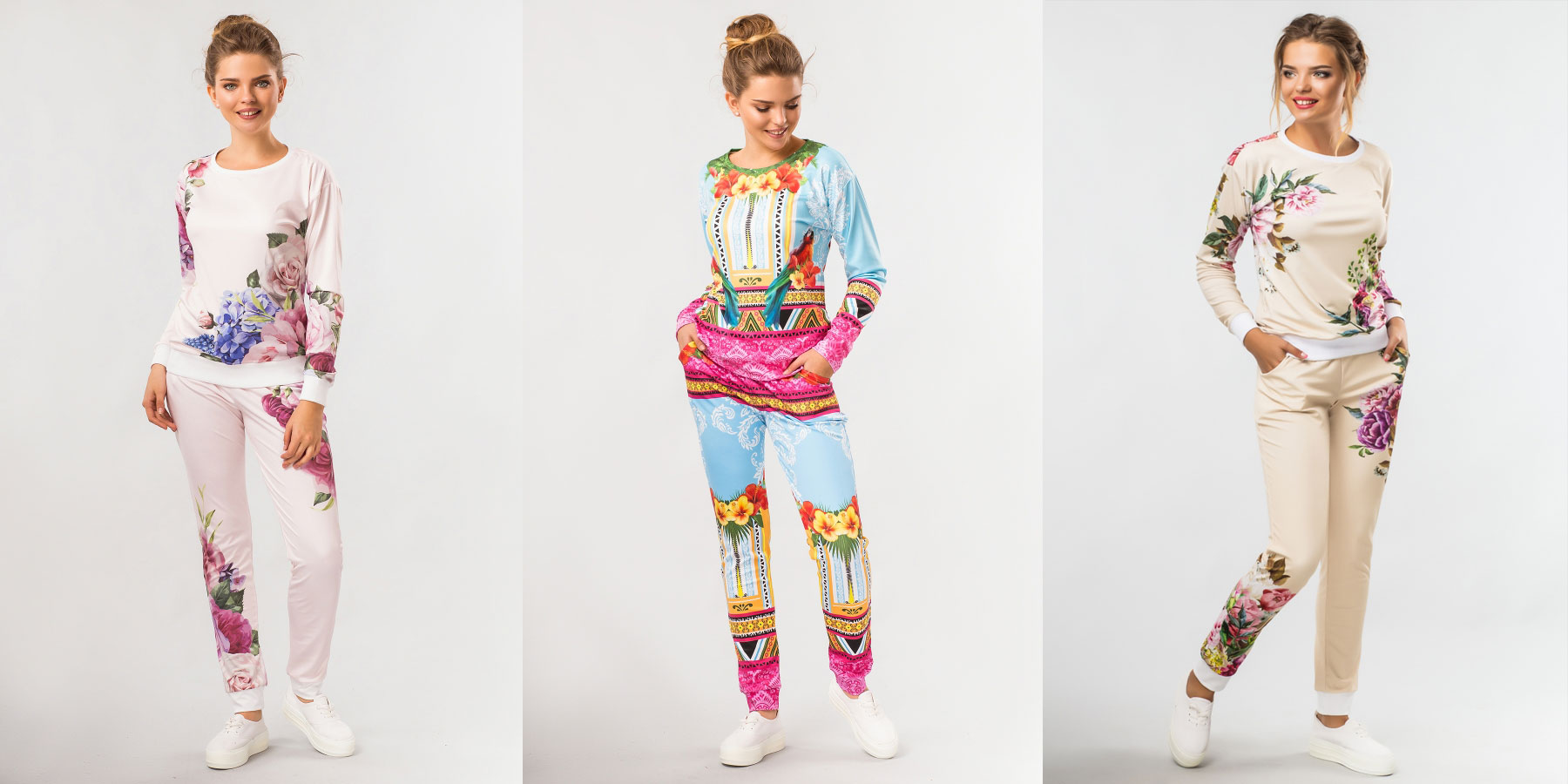 Спортивные костюмы с цветочным принтом Спортивные костюмы с цветочным принтом