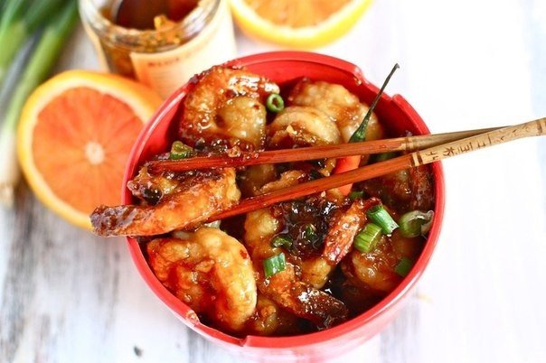 Креветки в апельсиновой корочке Креветки в апельсиновой корочке