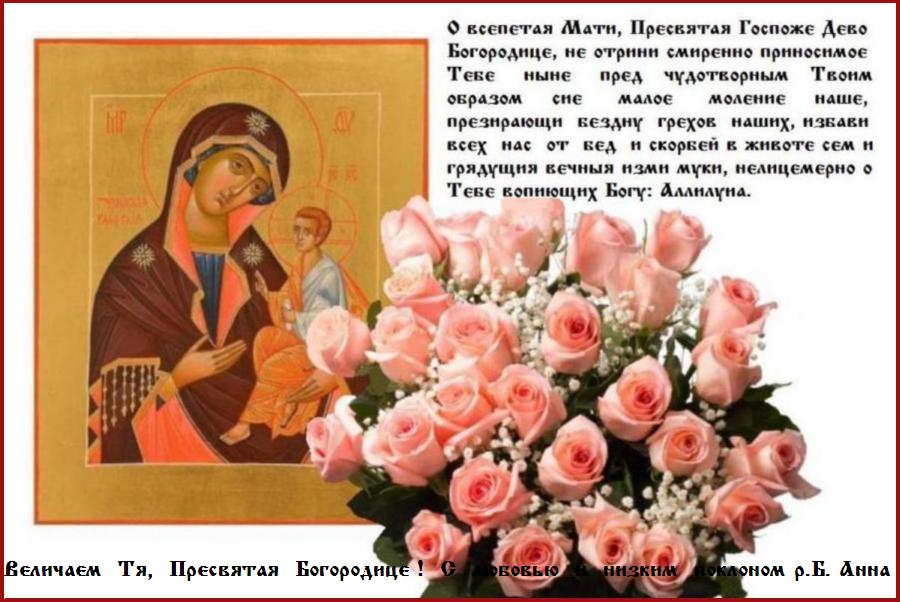 БогородицеДево, радуйся, Благодатная Марие, Господь с Тобою, Благословенна Ты в женах и благословен плод чрева Твоего, яко Спаса родила еси душ наших. Аминь. БогородицеДево, радуйся, Благодатная Марие, Господь с Тобою, Благословенна Ты в женах и благословен плод чрева Твоего, яко Спаса родила еси душ наших. Аминь.