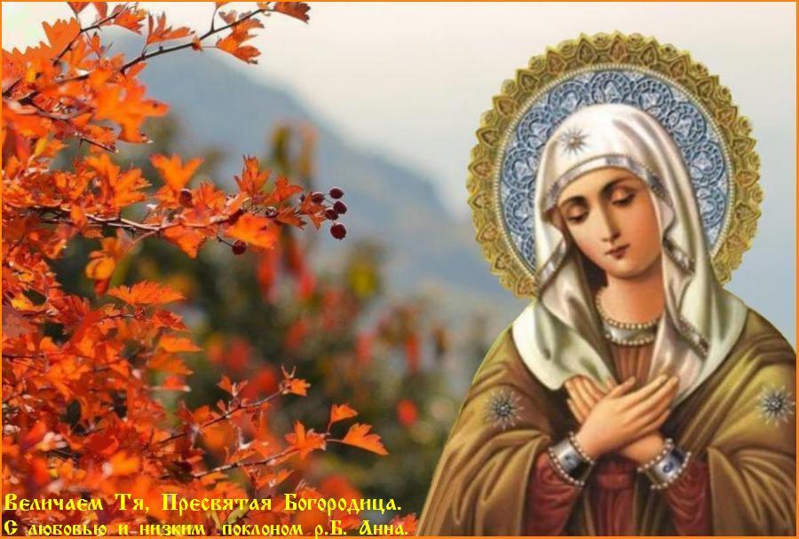 Благословенной осени ! Желаю Вам мира и радости, телу здравия, душе спасения ! Помощи и заступничества Пресвятой Богородицы ! Благословенной осени ! Желаю Вам мира и радости, телу здравия, душе спасения ! Помощи и заступничества Пресвятой Богородицы !