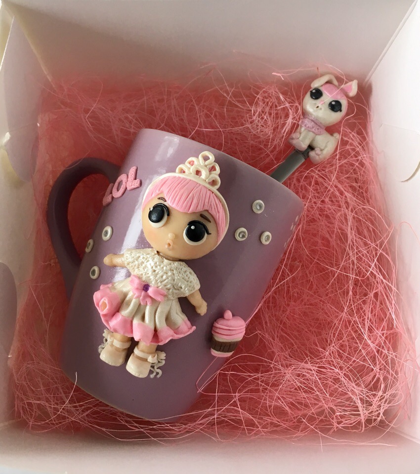 кружечки и ложечки с фигурками из полимерной глины. кружечки и ложечки с фигурками из полимерной глины.