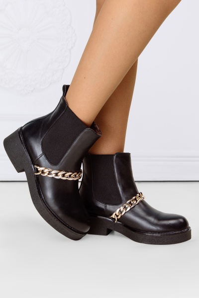 Женские черные осенние полусапоги свободное одевание Brook gold chain 28 зол Buffalo Женские черные осенние полусапоги свободное одевание Brook gold chain 28 зол Buffalo