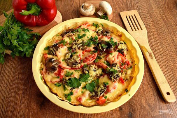 Куриная пицца без теста Куриная пицца без теста