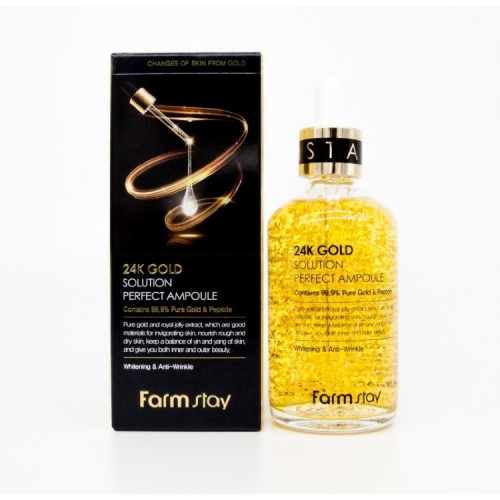 Ампула с частичками золота Farm stay 24K Gold Solution Perfect Ampoule 100ml Ампула с частичками золота Farm stay 24K Gold Solution Perfect Ampoule 100ml