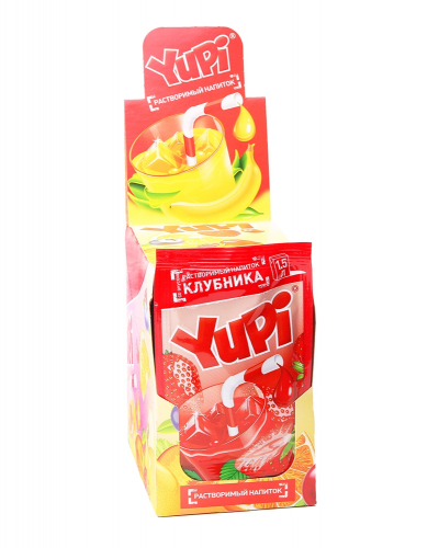YUPI Напиток растворимый Клубника, блок 24 шт Оптовая цена: 400 р Артикул ЦЕНА ЗА ВЕСЬ БЛОК! напиток растворимый со вкусом клубники Состав блока: 24 пакетика с растворимым порошком со вкусом клубн YUPI Напиток растворимый Клубника, блок 24 шт Оптовая цена: 400 р Артикул ЦЕНА ЗА ВЕСЬ БЛОК! напиток растворимый со вкусом клубники Состав блока: 24 пакетика с растворимым порошком со вкусом клубн