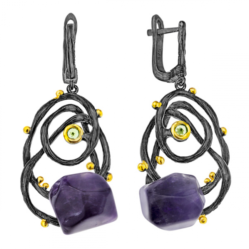 РОСКОШНЫЕ! Серебряные серьги с аметистом, перидотом и позолотой Базовая цена: 2530 р +орг Уровень цен: СП цены Металл: Серебро 925Основная вставка: Аметист РОСКОШНЫЕ! Серебряные серьги с аметистом, перидотом и позолотой Базовая цена: 2530 р +орг Уровень цен: СП цены Металл: Серебро 925Основная вставка: Аметист