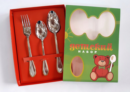 НОВЫЙ ГОД ...ГОТОВИМСЯ.... БЕСПЛАТНО ГРАВИРОВКУ С ИМЕНЕМ РЕБЕНКА МОЖНО ЗАКАЗАТЬ! Набор столовых приборов 3 предмета Упаковка из картона Модель М-23 Базовая цена: 402 р +орг Артикул: ДСН-3М23-ЛНТПХР (нержавеющая сталь, 1 персона) Уровень цен: СП цены НОВЫЙ ГОД ...ГОТОВИМСЯ.... БЕСПЛАТНО ГРАВИРОВКУ С ИМЕНЕМ РЕБЕНКА МОЖНО ЗАКАЗАТЬ! Набор столовых приборов 3 предмета Упаковка из картона Модель М-23 Базовая цена: 402 р +орг Артикул: ДСН-3М23-ЛНТПХР (нержавеющая сталь, 1 персона) Уровень цен: СП цены