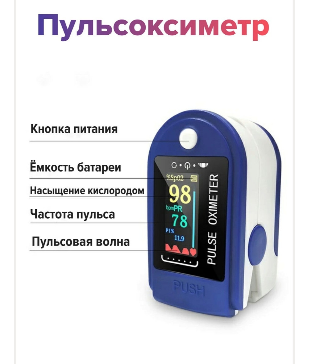 ПУЛЬСОКСИМЕРТ на палец - прибор для измерения процента кислорода в крови и пульса. НЕСКОЛЬКО ЧАСОВ!!! 650 РУБ ПУЛЬСОКСИМЕРТ на палец - прибор для измерения процента кислорода в крови и пульса. НЕСКОЛЬКО ЧАСОВ!!! 650 РУБ