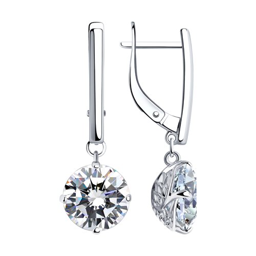 Серьги из серебра с фианитами Серьги из серебра с фианитами