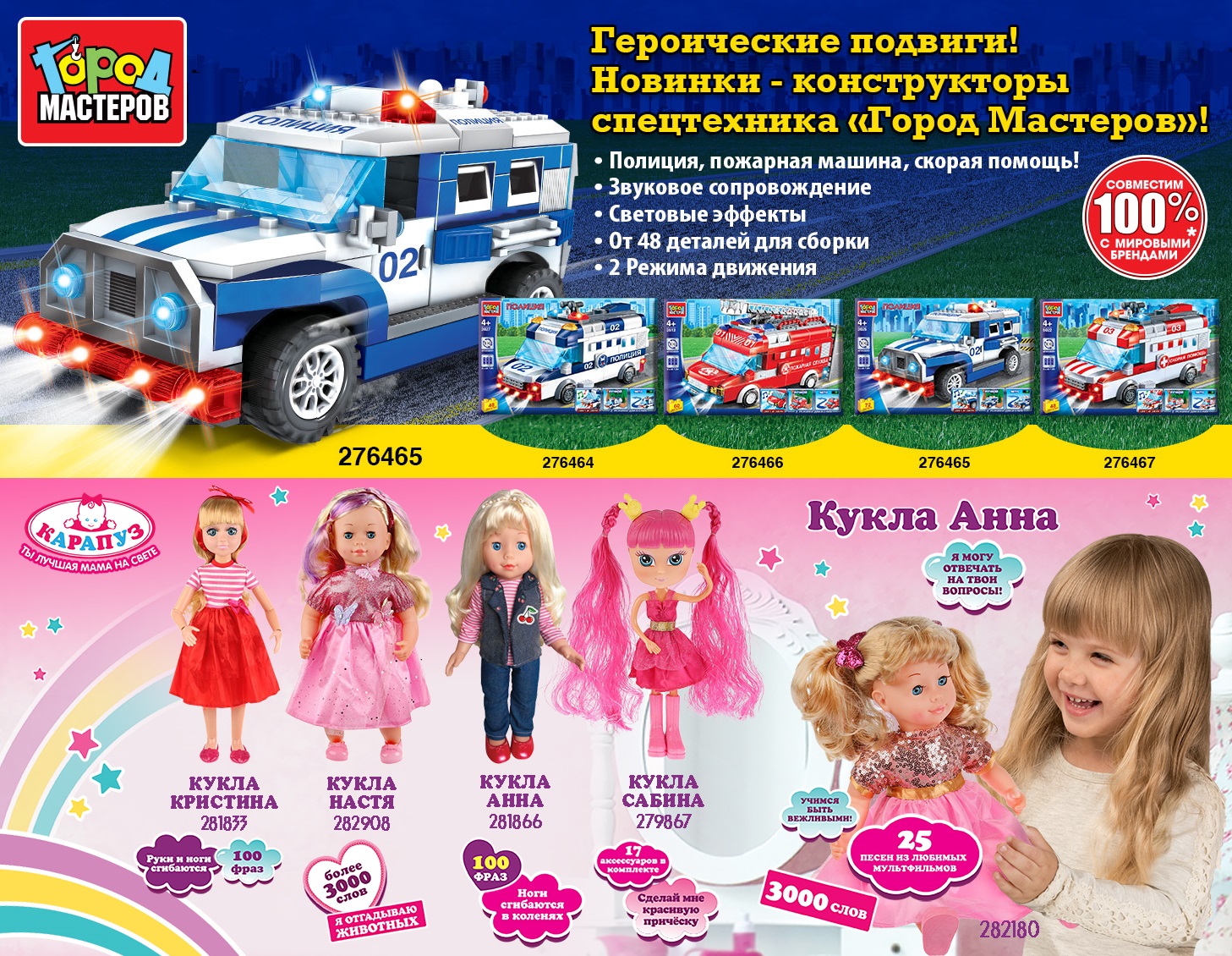Гипермаркет игрушек - 304/2. Для мальчишек - ТМ Технопарк. Для девчонок - Куклы и аксессуары Карапуз и Весна. Для всех - конструкторы и мягкие игрушки! Гипермаркет игрушек - 304/2. Для мальчишек - ТМ Технопарк. Для девчонок - Куклы и аксессуары Карапуз и Весна. Для всех - конструкторы и мягкие игрушки!