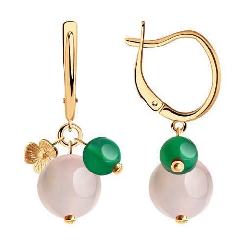 НОВИНКА!!! Серьги из золочёного серебра с полудрагоценными вставками НОВИНКА!!! Серьги из золочёного серебра с полудрагоценными вставками