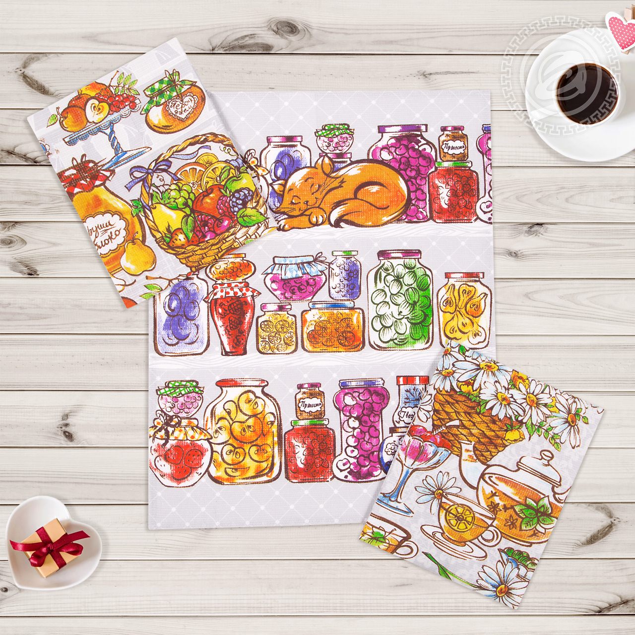 Лето - время заготовок! Комплект кухонных полотенец Джем - прекрасное украшение кухни! Лето - время заготовок! Комплект кухонных полотенец Джем - прекрасное украшение кухни!